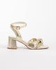 ASOS DESIGN ASOS DESIGN Hugo knot detailing mid block heel sandals in warm gold-Brown - 1