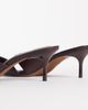 ASOS DESIGN ASOS DESIGN Hum premium cross strap mid heeled mules in chocolate leather-Brown - 2