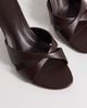 ASOS DESIGN ASOS DESIGN Hum premium cross strap mid heeled mules in chocolate leather-Brown - 4