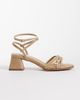 ASOS DESIGN ASOS DESIGN Humble braided detailing mid block heel sandals in beige raffia-Neutral - 1