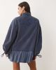 ASOS DESIGN ASOS DESIGN hybrid cord shirt mini dress with balloon sleeve and voile hem in washed denim blue - 4