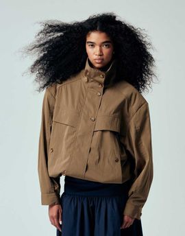 ASOS DESIGN ASOS DESIGN iconic funnel neck sports jacket in mocha-Brown