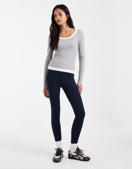 ASOS DESIGN ASOS DESIGN interlock leggings in navy