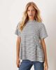 ASOS DESIGN ASOS DESIGN interlock short sleeve peplum ruched detail T-shirt in stripe-Multi - 1