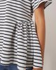 ASOS DESIGN ASOS DESIGN interlock short sleeve peplum ruched detail T-shirt in stripe-Multi - 2