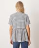 ASOS DESIGN ASOS DESIGN interlock short sleeve peplum ruched detail T-shirt in stripe-Multi - 4