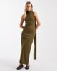 ASOS DESIGN ASOS DESIGN interlock sleeveless maxi dress with scarf detail in khaki green - 1