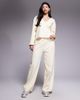 ASOS DESIGN ASOS DESIGN interlock v-neck long sleeve cropped cardigan in cream - part of a set-White - 2