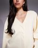 ASOS DESIGN ASOS DESIGN interlock v-neck long sleeve cropped cardigan in cream - part of a set-White - 3
