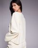 ASOS DESIGN ASOS DESIGN interlock v-neck long sleeve cropped cardigan in cream - part of a set-White - 4