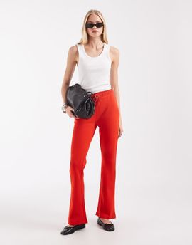 ASOS DESIGN ASOS DESIGN interlock wide leg flare in red