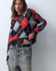 ASOS DESIGN ASOS DESIGN jacquard fringe hem and sleeve sweater in red and black-MULTI - 1
