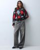ASOS DESIGN ASOS DESIGN jacquard fringe hem and sleeve sweater in red and black-MULTI - 4