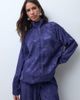 ASOS DESIGN ASOS DESIGN jacquard zip up funnel neck jacket in navy - 1