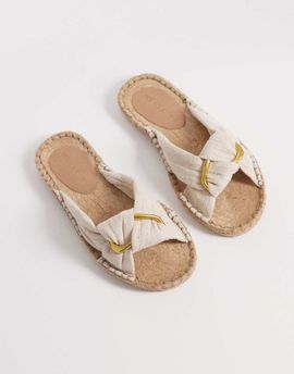 ASOS DESIGN ASOS DESIGN Jade knotted espadrille mules in stone-Neutral