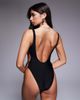 ASOS DESIGN ASOS DESIGN Jenny cut out swimsuit with jumbo rings in black - 2