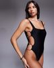 ASOS DESIGN ASOS DESIGN Jenny cut out swimsuit with jumbo rings in black - 3