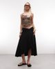 ASOS DESIGN ASOS DESIGN jersey hanky hem skirt with button detail in black - 1
