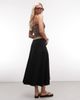 ASOS DESIGN ASOS DESIGN jersey hanky hem skirt with button detail in black - 4