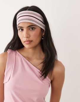 ASOS DESIGN ASOS DESIGN jersey headband in burgundy and pink-Multi