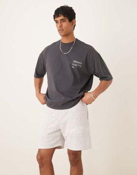 ASOS DESIGN ASOS DESIGN jersey shorts with print in heather gray - part of a set