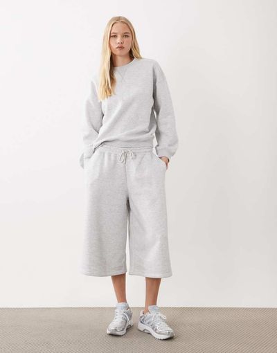 ASOS DESIGN ASOS DESIGN jersey sweat shorts in ice gray heather - part of a set