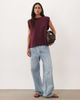 ASOS DESIGN ASOS DESIGN Jersey tank with shoulder pads in burgundy-Red - 4