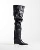 ASOS DESIGN ASOS DESIGN Katya wedge ruched over the knee boots in black - 1