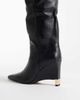 ASOS DESIGN ASOS DESIGN Katya wedge ruched over the knee boots in black - 3