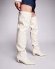 ASOS DESIGN ASOS DESIGN Kayla slouch chisel toe over the knee boots in buttermilk-Neutral - 3