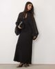ASOS DESIGN ASOS DESIGN keyhole overlay blouson sleeve with bias cami maxi dress underneath in black-Brown - 1