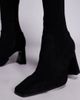 ASOS DESIGN ASOS DESIGN Kira chisel toe over the knee boots in black suedette - 2