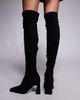 ASOS DESIGN ASOS DESIGN Kira chisel toe over the knee boots in black suedette - 3