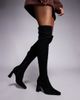 ASOS DESIGN ASOS DESIGN Kira chisel toe over the knee boots in black suedette - 4