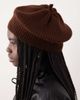 ASOS DESIGN ASOS DESIGN knit beret in chocolate-Brown - 3