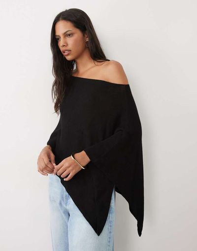 ASOS DESIGN ASOS DESIGN knit cape top in black
