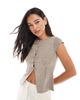 ASOS DESIGN ASOS DESIGN knit cardigan with cap sleeves in mocha-Brown - 1