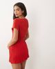ASOS DESIGN ASOS DESIGN knit cinched pleated mini dress in red - 4