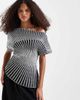 ASOS DESIGN ASOS DESIGN knit cinched pleated top in mono stripe-Multi - 1
