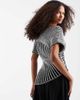 ASOS DESIGN ASOS DESIGN knit cinched pleated top in mono stripe-Multi - 4