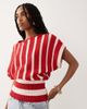 ASOS DESIGN ASOS DESIGN knit cinched top in red stripe-Multi - 1