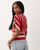 ASOS DESIGN ASOS DESIGN knit cinched top in red stripe-Multi - 4