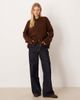 ASOS DESIGN ASOS DESIGN knit collared cardigan shirt with seam detailing in chocolate-Brown - 2
