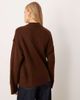 ASOS DESIGN ASOS DESIGN knit collared cardigan shirt with seam detailing in chocolate-Brown - 3