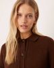 ASOS DESIGN ASOS DESIGN knit collared cardigan shirt with seam detailing in chocolate-Brown - 4