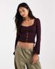 ASOS DESIGN ASOS DESIGN knit compact button through cardigan in dark brown - 1