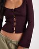 ASOS DESIGN ASOS DESIGN knit compact button through cardigan in dark brown - 3