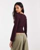 ASOS DESIGN ASOS DESIGN knit compact button through cardigan in dark brown - 4
