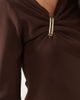 ASOS DESIGN ASOS DESIGN knit compact knot detail mini dress in chocolate brown - 3