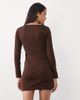 ASOS DESIGN ASOS DESIGN knit compact knot detail mini dress in chocolate brown - 4